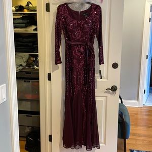 R & M Richard's long sleeve formal gown